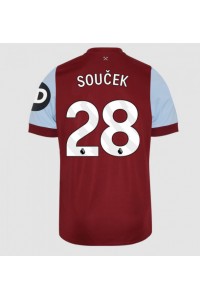 West Ham United Tomas Soucek #28 Jalkapallovaatteet Kotipaita 2023-24 Lyhythihainen